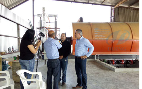 La instalación de máquina de pirólisis del neumático reciclado de residuos en Egipto