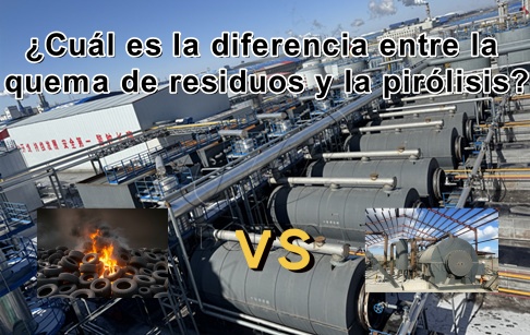 ¿Cuál es la diferencia entre la quema de residuos y la pirólisis?