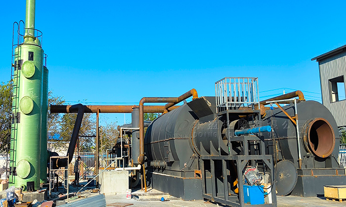 DOING agricultural residual plastic film pyrolysis project site Equipos de pirólisis de película plástica para acolchado agrícola