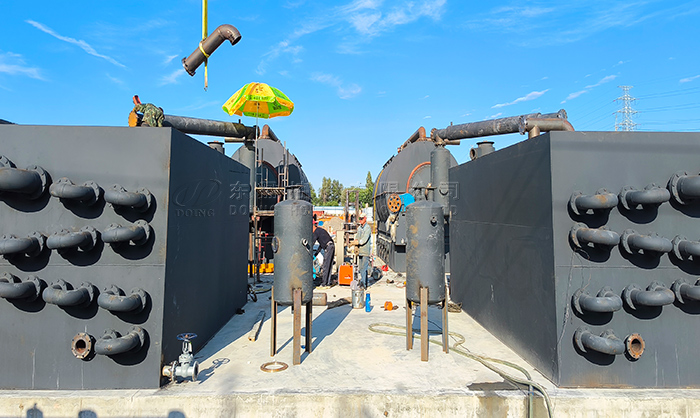 Sistema de condensación del tanque de agua para equipos de pirólisis Condensador para equipos de pirólisis plástica
