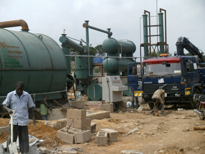 Máquina de reciclaje de nuemáticos de desecho en Nigeria