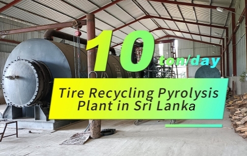 Planta de pirólisis de aceite de neumáticos de 10 TPD instalada en Sri Lanka